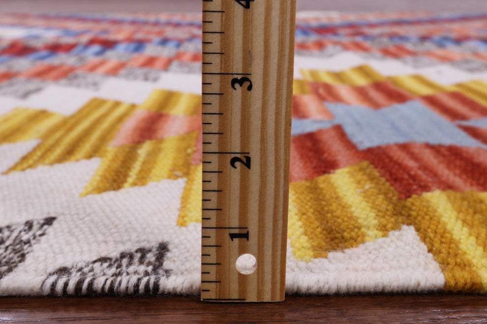 5' 0" X 8' 0" Flat Weave Kilim Reversible Wool Rug Q10544
