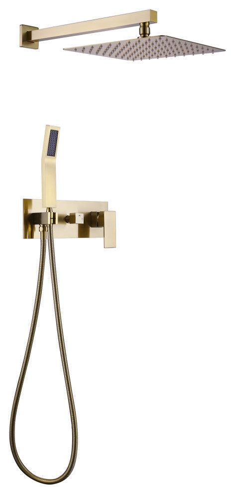 Pressure Balanced Shower System with Rough-In Valve & 10Inch Showerhead, Brushed