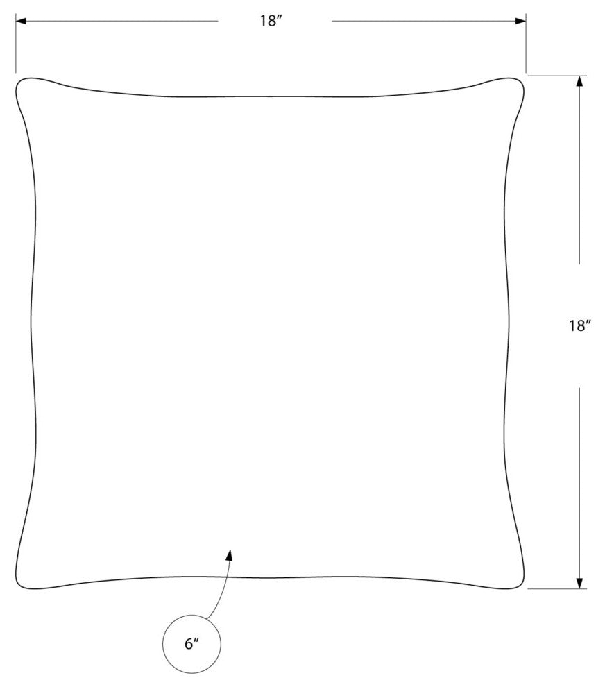 Pillows, Set of 2, 18x18 Square, Insert Included, Polyester, Brown