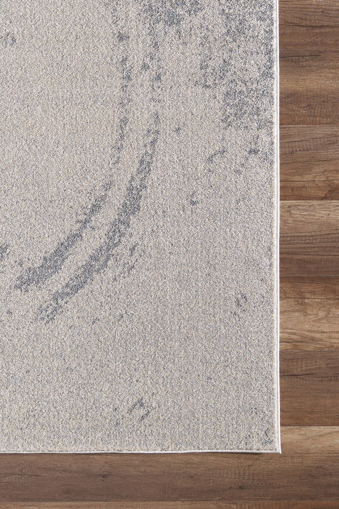 Abani Quartz QRZ160A Beige Grey Swirl Solid Area Rug