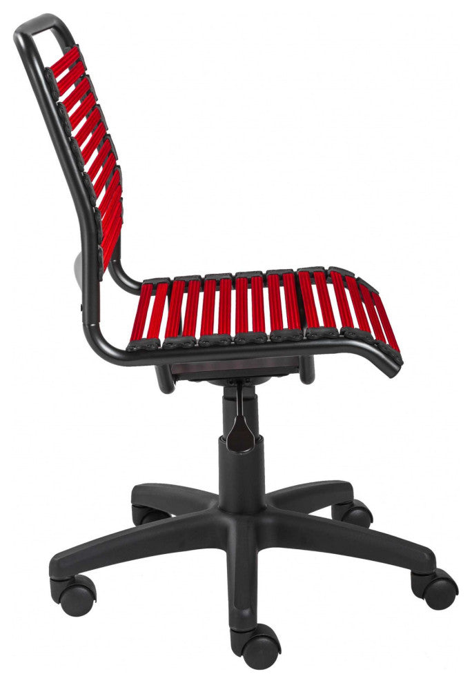 Black Swivel Adjustable Task Chair Bungee Back Steel Frame