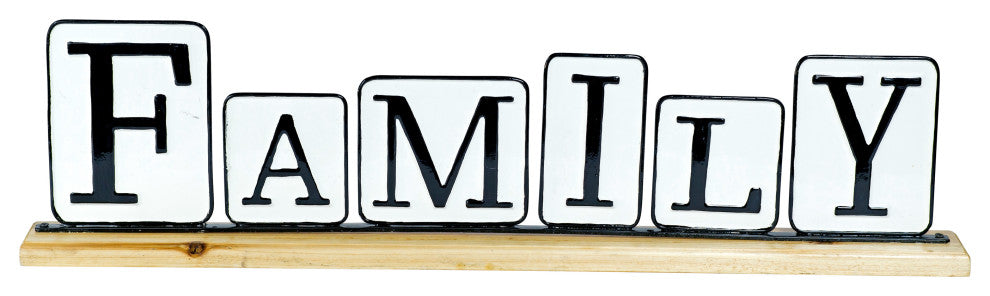 Metal and Wood Sign "Family"