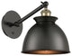 Innovations 317-1W-BAB-M14-BK-LED Adirondack 1 Light Sconce, Black Antique Brass