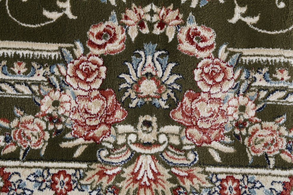 Green Floral Medallion Transitional Turkish Rug Oriental Carpet 8x10