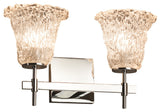 Veneto Luce Union 2-Light Bath Bar, Round Flared, Polished Chrome, Lace Shade