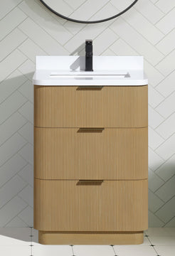 Ari Kitchen and Bath Calamigo 24" Freestanding Bathroom Vanity Oak