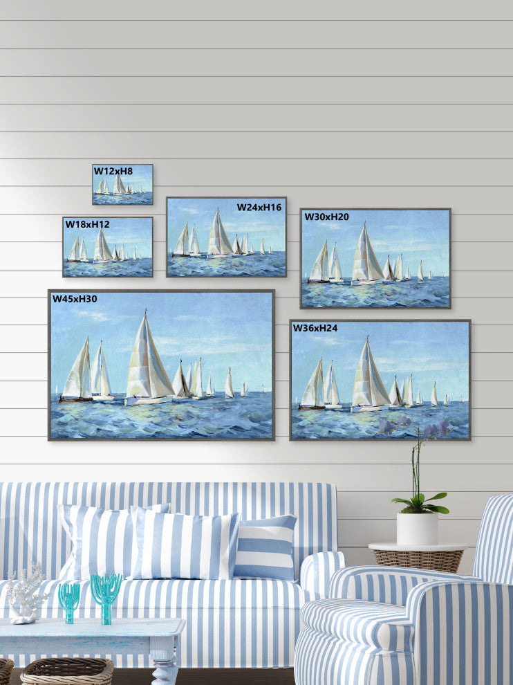 "Dreams Set Sail" Floater Framed Painting Print on Canvas, 60x40