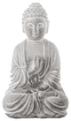 Cement Meditating Buddha Figurine Washed Concrete Gray Finish