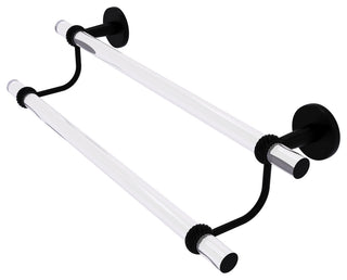 Clearview 24" Double Towel Bar with Twisted Accents, Matte Black