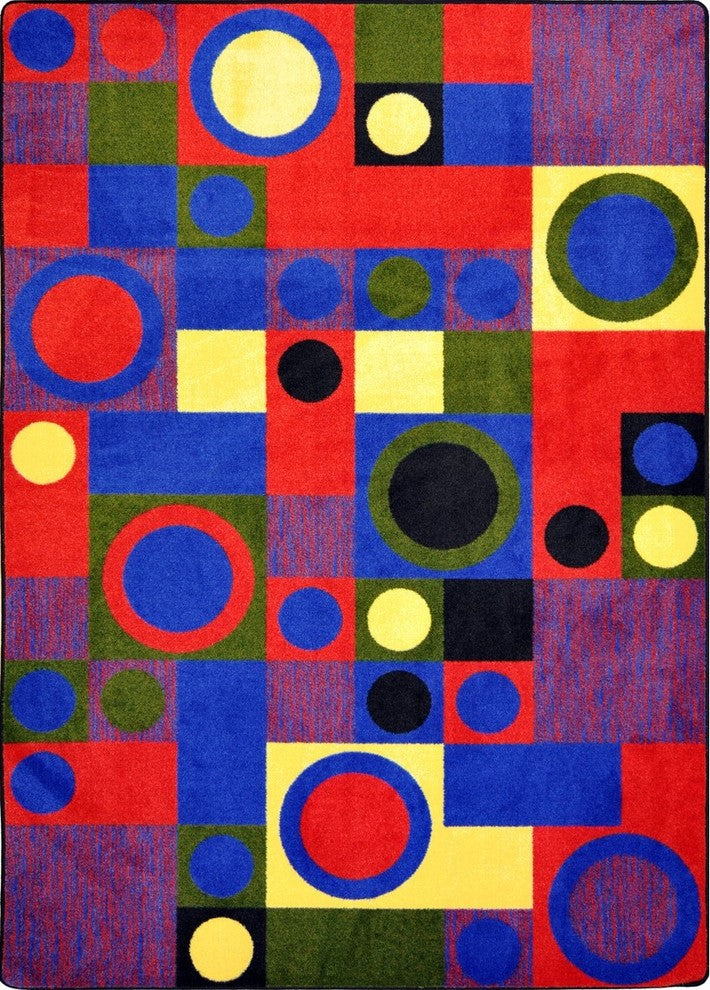 Kid Essentials Rug, City Block, Red, 3'10"x5'4"