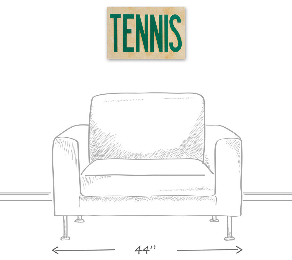 Tennis Sign 12"x18" Print on Canvas