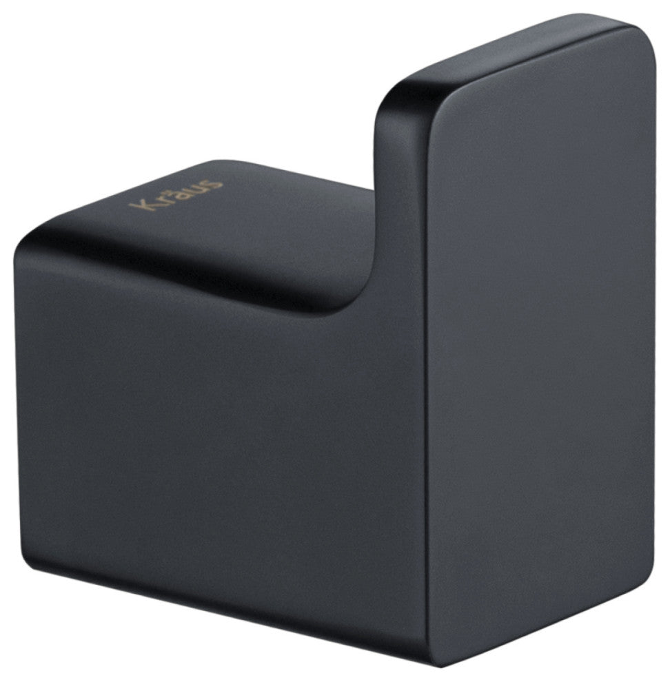 Stelios Bathroom Robe and Towel Hook, Matte Black