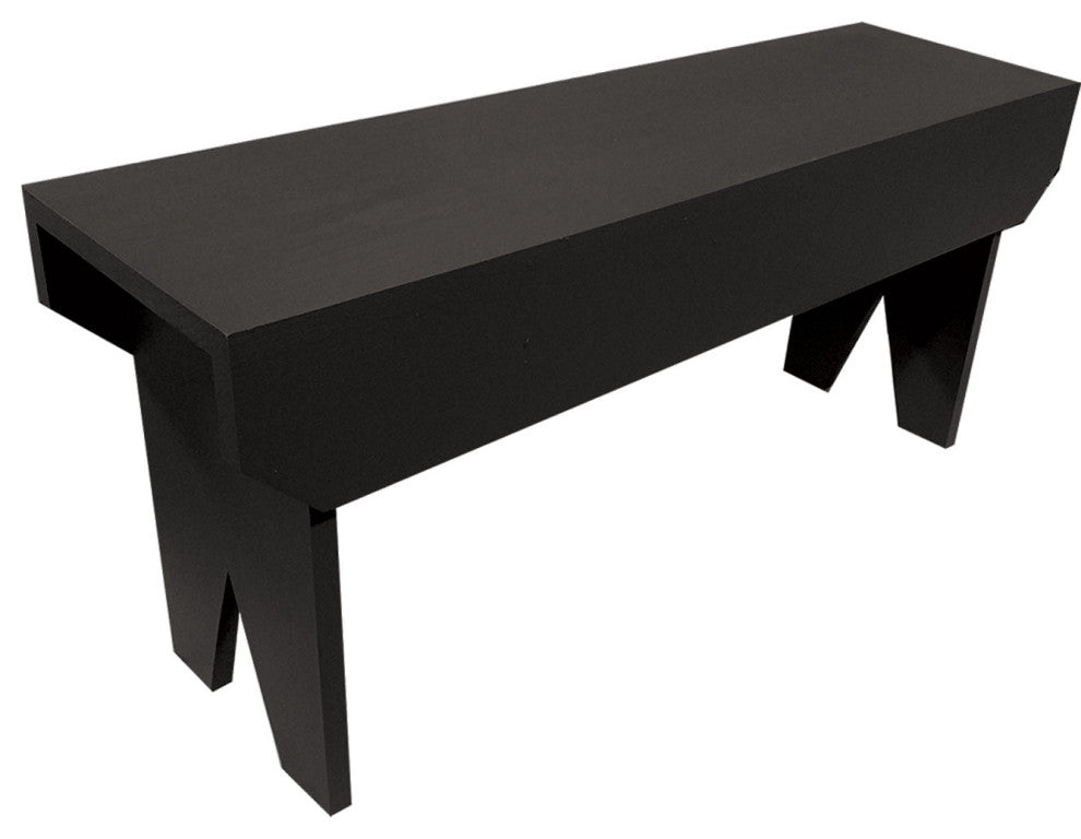 Simple Wood Bench, Black