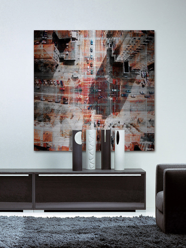 "Midday Confusion" Painting Print on Brushed Aluminum, 40"x40"
