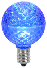G50 Faceted Led Blue Bulb E17 .45W 10/Bx