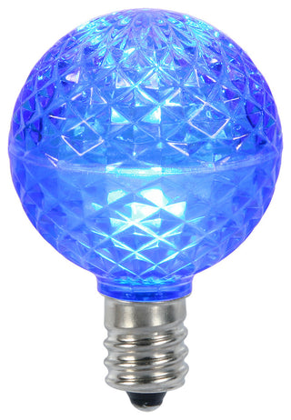 G50 Faceted Led Blue Bulb E17 .45W 10/Bx