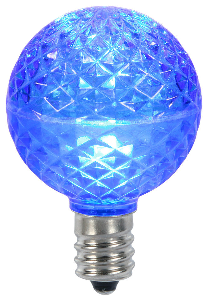 G50 Faceted Led Blue Bulb E17 .45W 10/Bx
