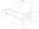 Caleb Frame Queen Futon With Espresso Finish, Espresso, Suede Peat