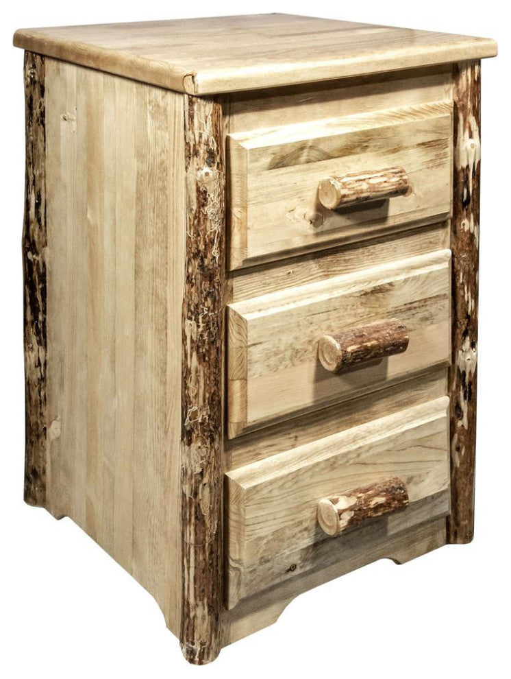 Glacier Country Collection Nightstand With 3 Drawers