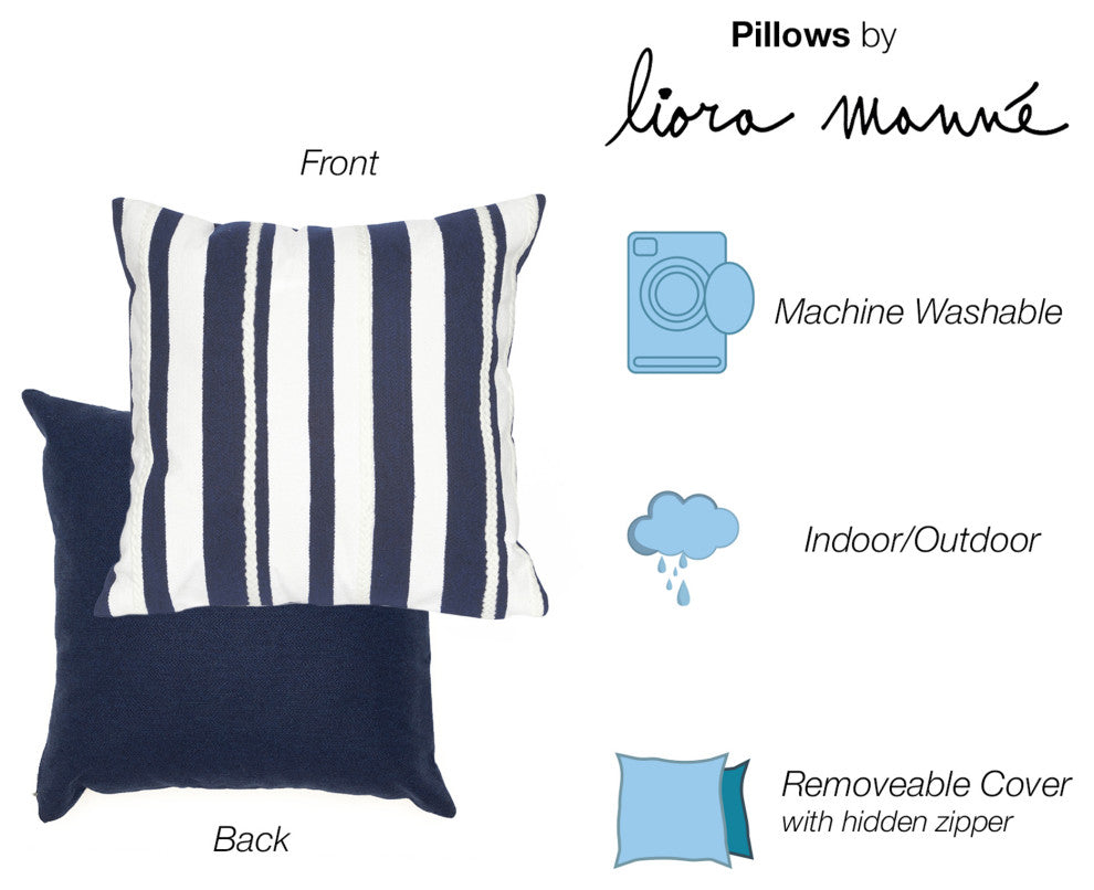 Visions Marine Stripe Pillow, 20"x20"