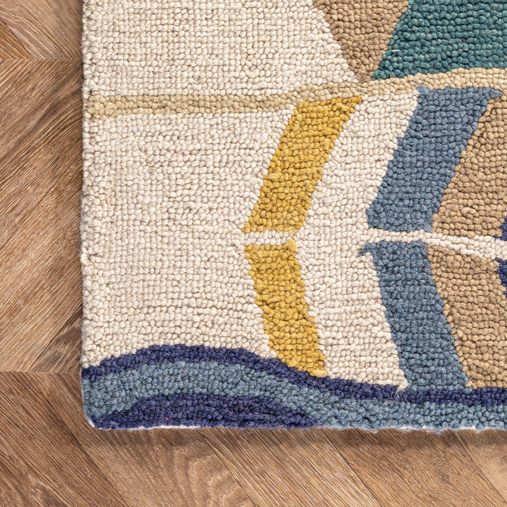 Nuloom Hand-Tufted Tikal Geometric Rug, Multicolor 6'x9'