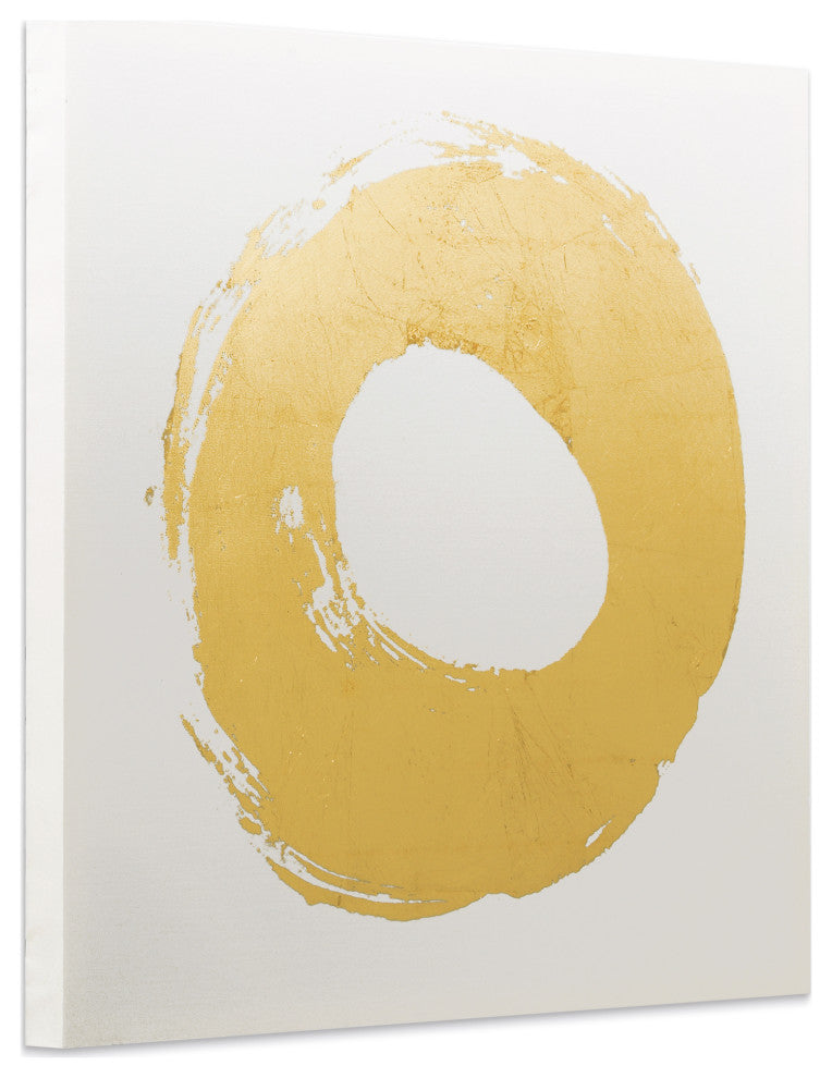 "O" Gallery Wrap Gold Stamped Canvas Wall Art