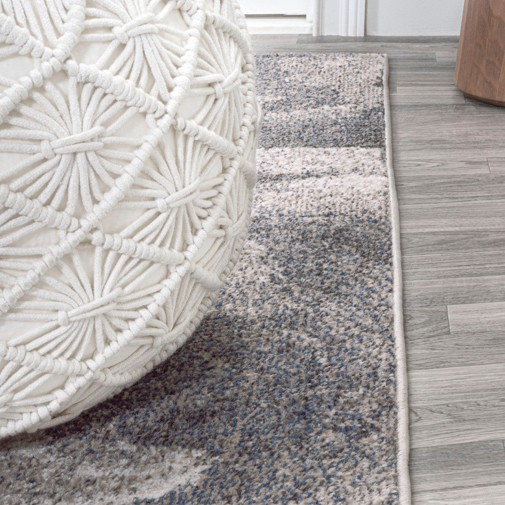 Petalo Abstract Two-Tone Modern Gray/Cream 3 ft. x 5 ft. Area Rug
