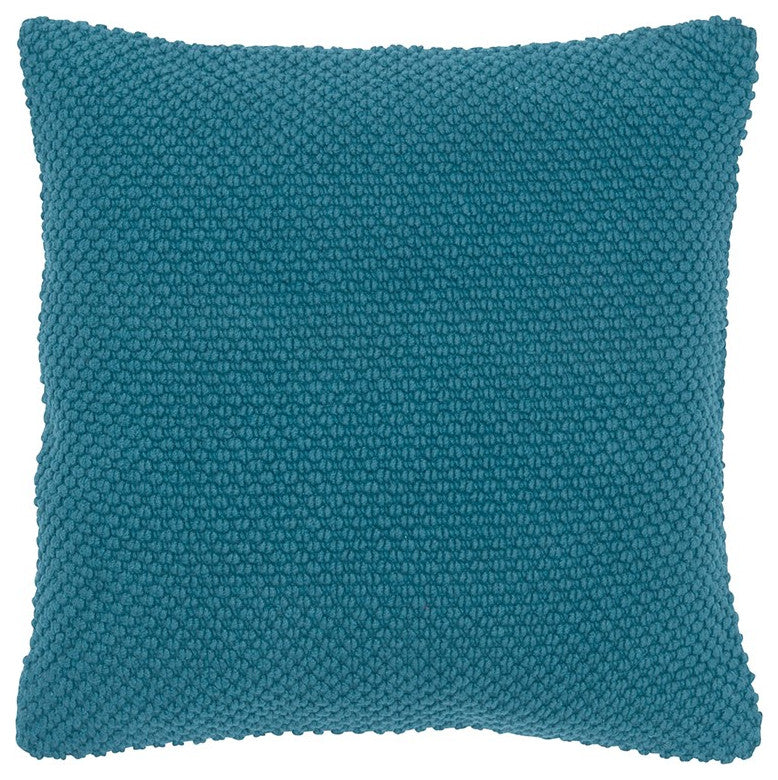 Teal Nubby Textured Modern Throw Pillow