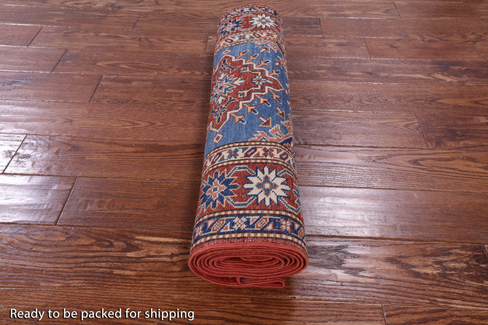 Runner Super Kazak Hand-Knotted Rug 2' 8" X 9' 11" Q11039