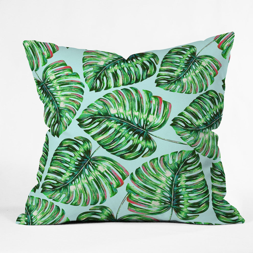 83 Oranges Tropical Greenery Throw Pillow