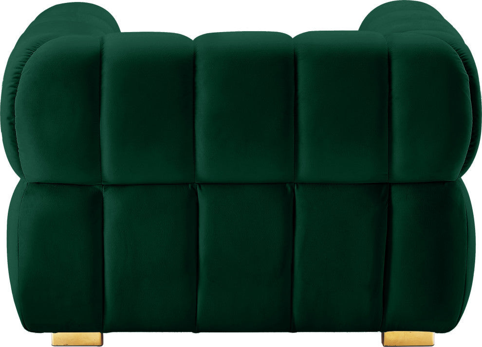 Gwen Velvet Upholstered Chair, Green, Chair