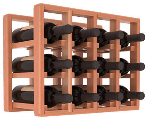 12-Bottle Counter Top/Pantry Wine Rack, Redwood, Satin Finish