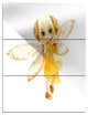 "Fairy Woman With Yellow Wings" Painting Metal Wall Art, 3 Panels, 28"x36"