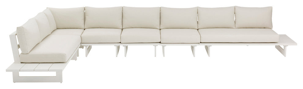 Maldives Cream Water Resistant Fabric Outdoor Patio Modular Sectional