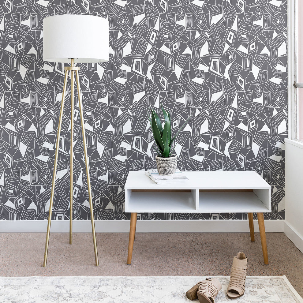 Deny Designs Heather Dutton Fragmented Gray Wallpaper, Gray, 2'x4'
