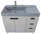 39" Single Sink Vanity, French Gray With Dark Gray Composite Granite Top