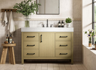 Home Living 48" Single Bathroom Vanity, Honey Brown