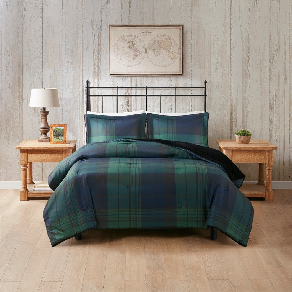 Woolrich Bernston Faux Wool to Faux Fur Down Alternative Comforter Set