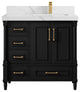 Aberdeen 36 Right Offset Bath Vanity in Black 2" Calacatta Laza