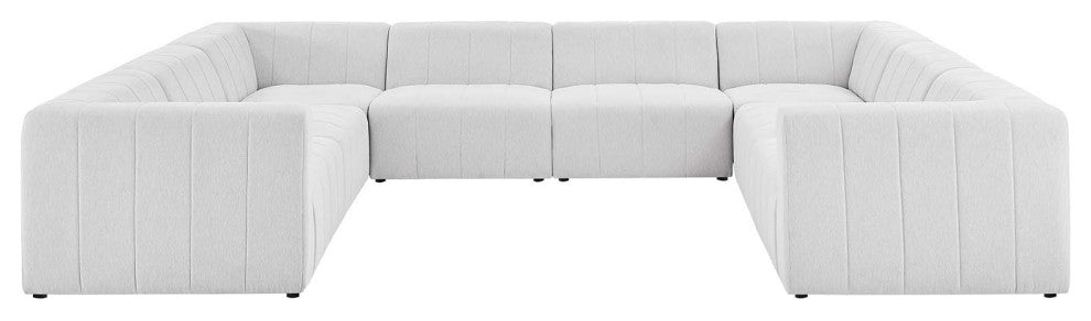 Bartlett Upholstered Fabric 8-Piece Sectional Sofa, Ivory