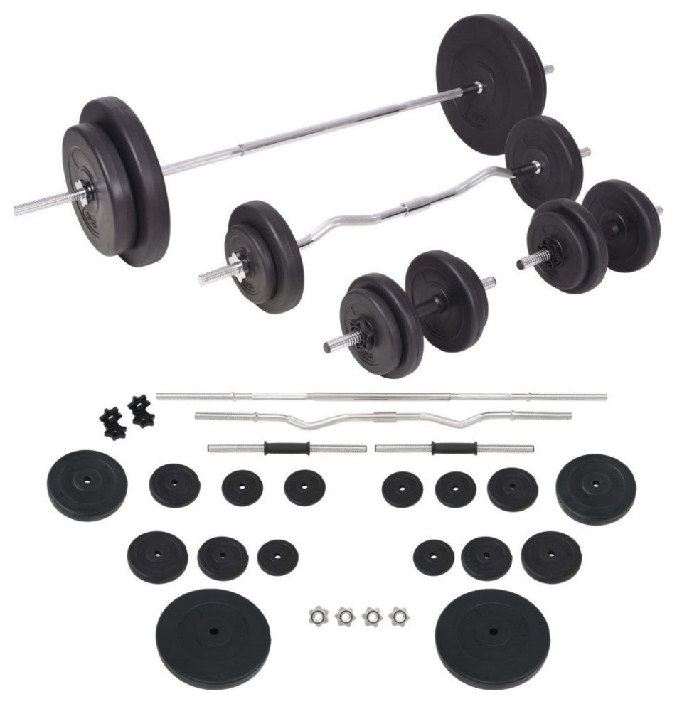 Vidaxl Barbell And Dumbbell Set 198.4 Lb