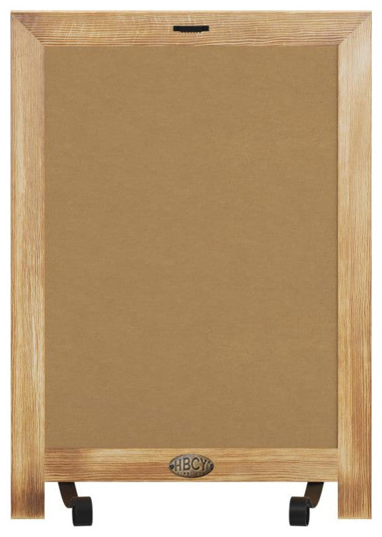 Canterbury Magnetic Chalkboard WithMetal Scrolled Legs, Hang or Countertop Board, 12" X 17" - Torched Brown
