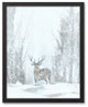 Snowy Forrest Landscape 16x20 Black Framed Canvas