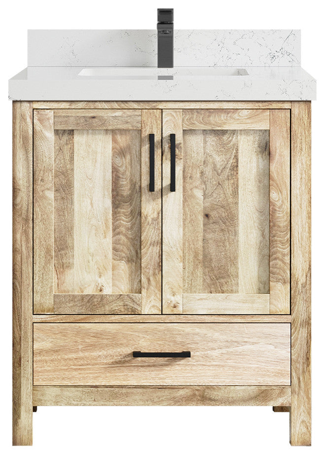 Malibu Mango 30 Single Sink Bath Vanity in White Washed 2" Empira Quartz