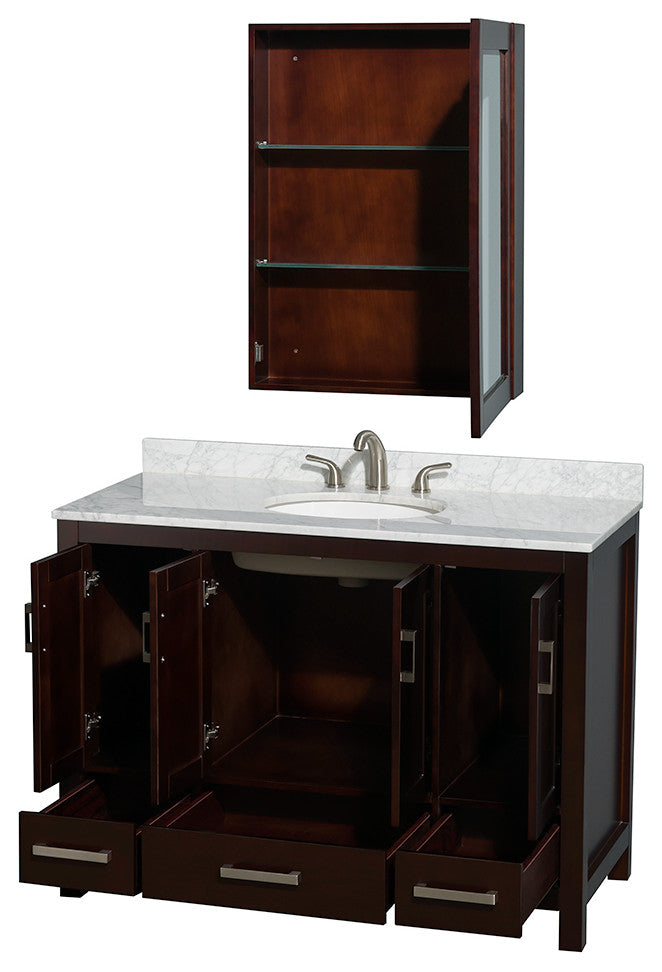 Wyndham WCS141448SESCMUNOMED Espresso 48 Inch Single Bathroom Vanity