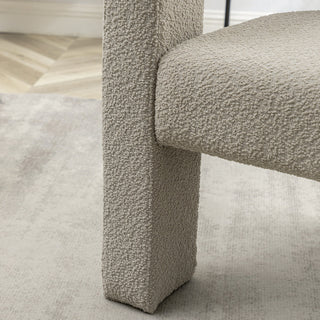 28" Wide Boucle Upholstered Square Armchair, Oatmeal