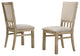 Brutus Reclaimed Wheat 19"W Contemporary Fabric Dining Chair, Set of 2
