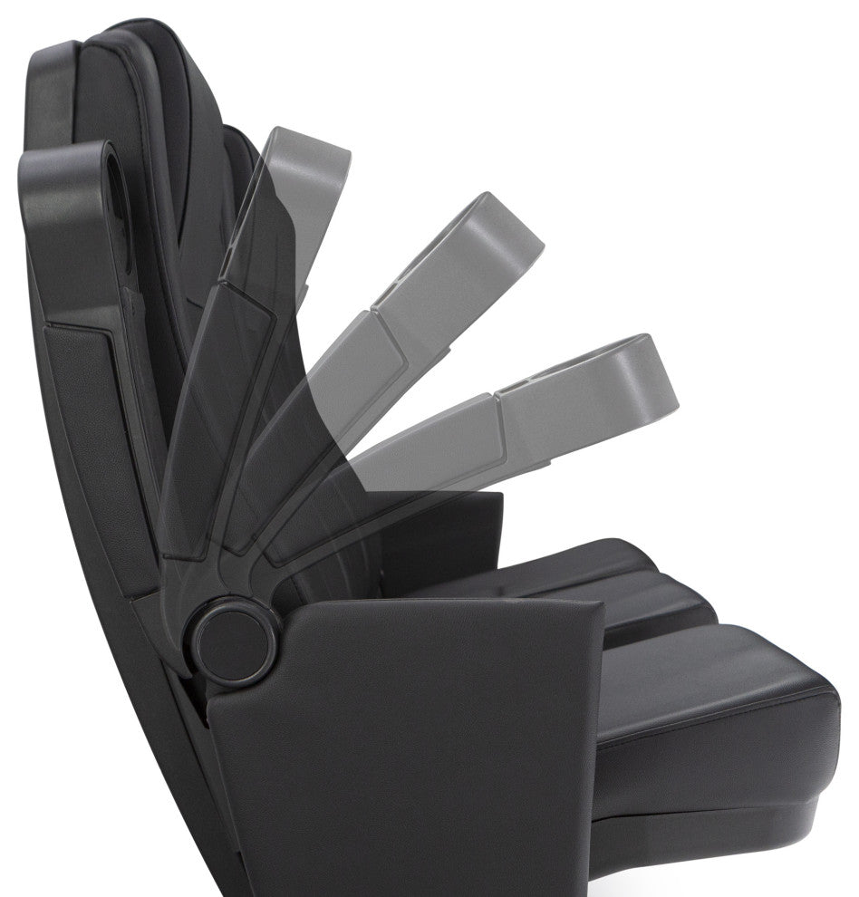 Seatcraft Montago Movie Theater Seating, Black, Row of 3