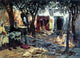 Frederick Arthur Bridgeman Idle Moments: An Arab Courtyard Gallery Wrap Canvas