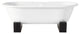 Cheviot Products Regal Cast Iron Bathtub With Wooden Base and Faucet Holes